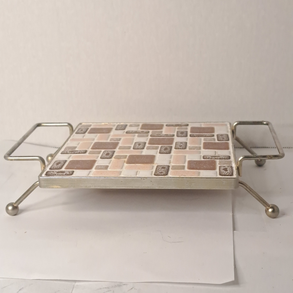 Vintage Mid Century Modern Mosaic Tile Trivet.